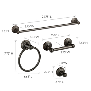 Bowery Hill 4-Piece Metal Bathroom Accessory Kit in Oil Rubbed Bronze