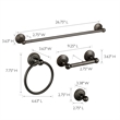 Bowery Hill 4-Piece Metal Bathroom Accessory Kit in Oil Rubbed Bronze