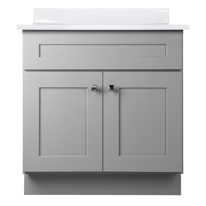 Bowery Hill 31-Inch Marble-Top Bathroom Vanity in Sherwin Williams Gray