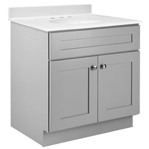 Bowery Hill 31-Inch Marble-Top Bathroom Vanity in Sherwin Williams Gray