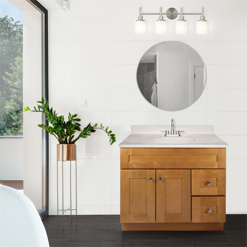 Bowery Hill 37-Inch Solid Wood Vanity with Marble Top in Birch