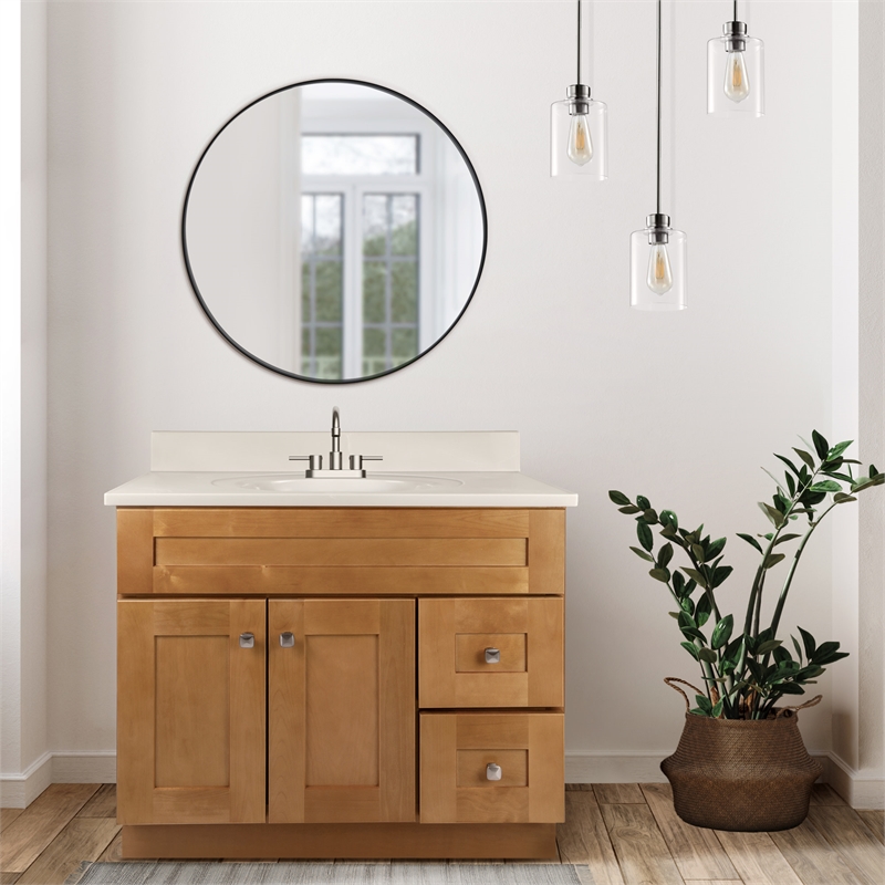 Bowery Hill 37-Inch Solid Wood Vanity with Marble Top in Birch