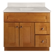 Bowery Hill 37-Inch Solid Wood Vanity with Marble Top in Birch