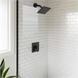Bowery Hill Single-Handle Brass Valve Trim with Square Plate in Matte Black