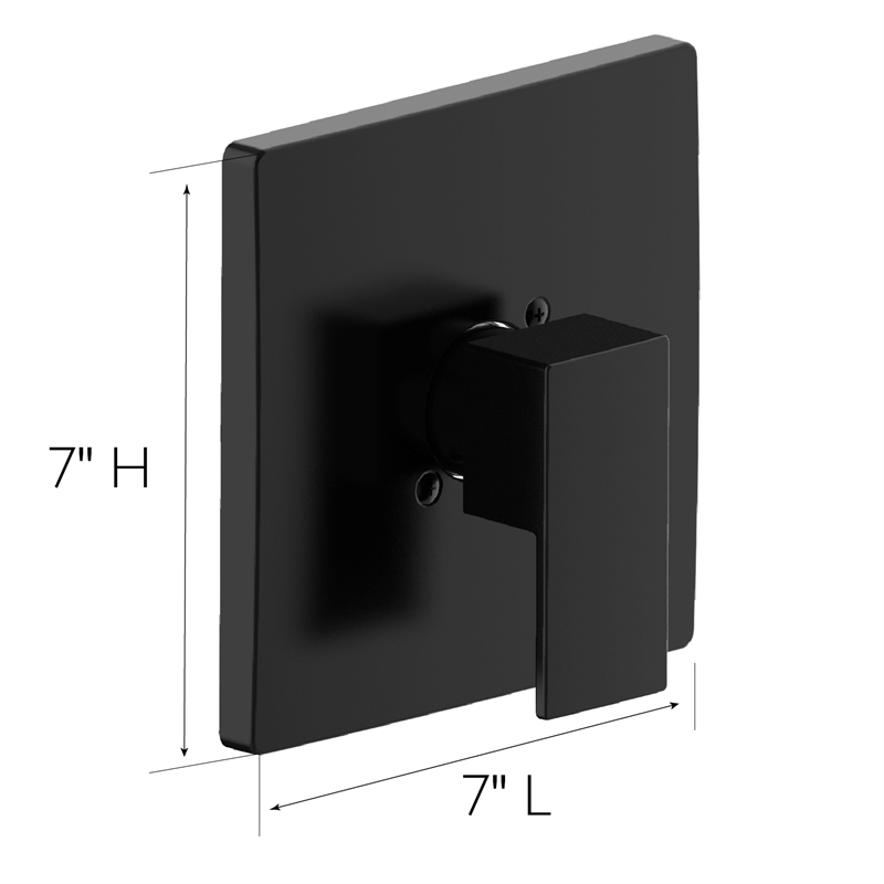 Bowery Hill Single-Handle Brass Valve Trim with Square Plate in Matte Black
