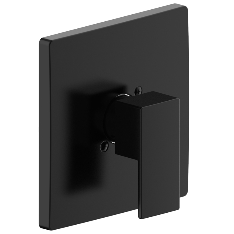 Bowery Hill Single-Handle Brass Valve Trim with Square Plate in Matte Black