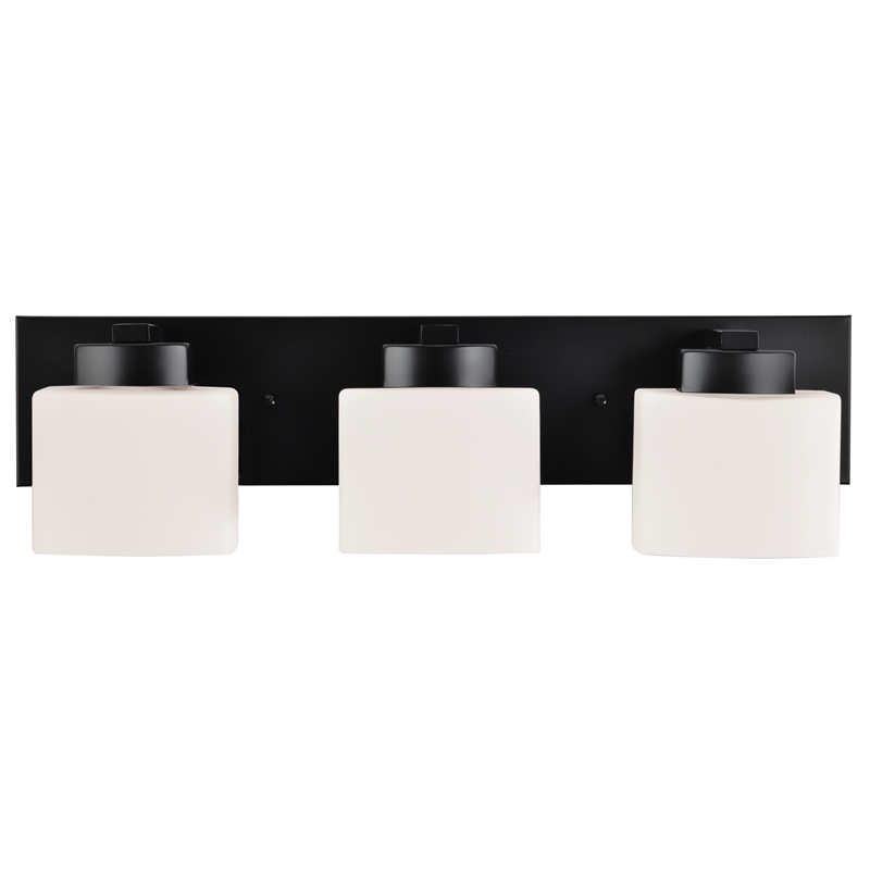 Bowery Hill 3-Light Stainless Steel Vanity Light in Matte Black