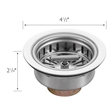 Bowery Hill Kitchen Sink Drain Strainer with T-Handle in Stainless Steel
