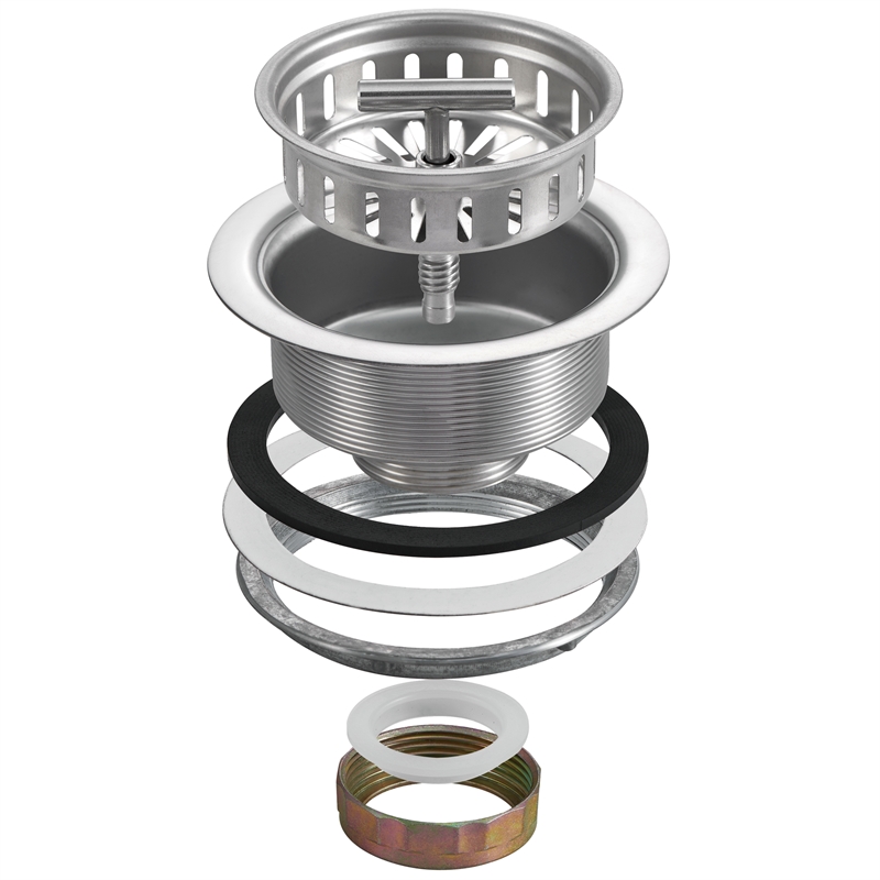 Bowery Hill Kitchen Sink Drain Strainer with T-Handle in Stainless Steel