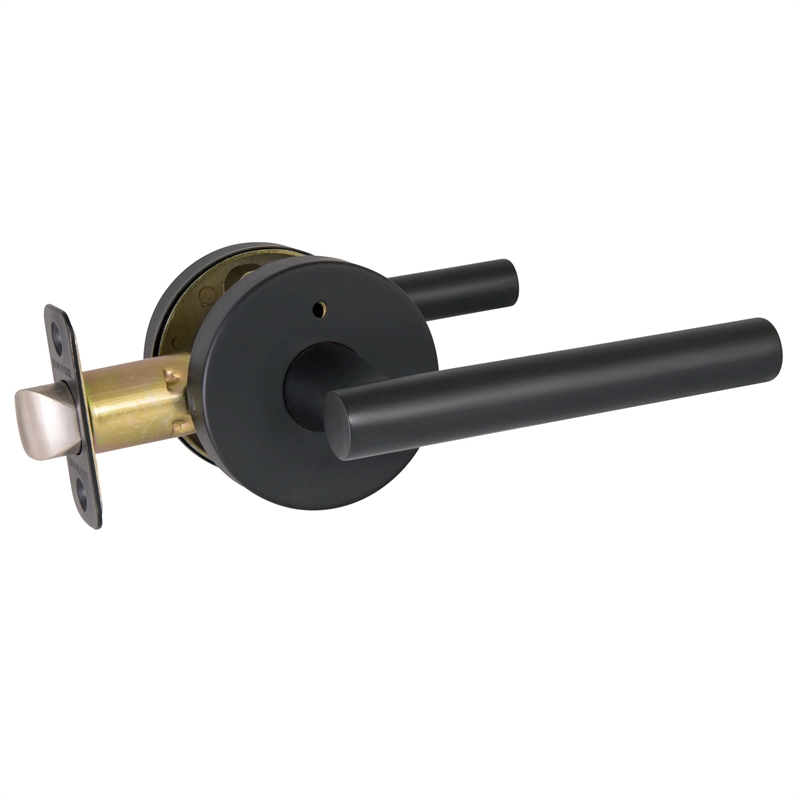 Bowery Hill Reversible Metal Privacy Bed and Bath Lever in Matte Black
