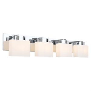 Bowery Hill 4-Light Stainless Steel Vanity Light in Polished Chrome