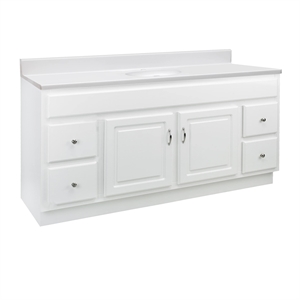 Bowery Hill 61-Inch Vanity with Solid White Cultured Marble Top