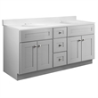Bowery Hill 61-Inch Marble-Top Bathroom Vanity in Sherwin Williams Gray