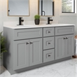 Bowery Hill 61-Inch Marble-Top Bathroom Vanity in Sherwin Williams Gray