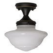 Bowery Hill Schoolhouse Stainless Steel Ceiling Light in Oil Rubbed Bronze