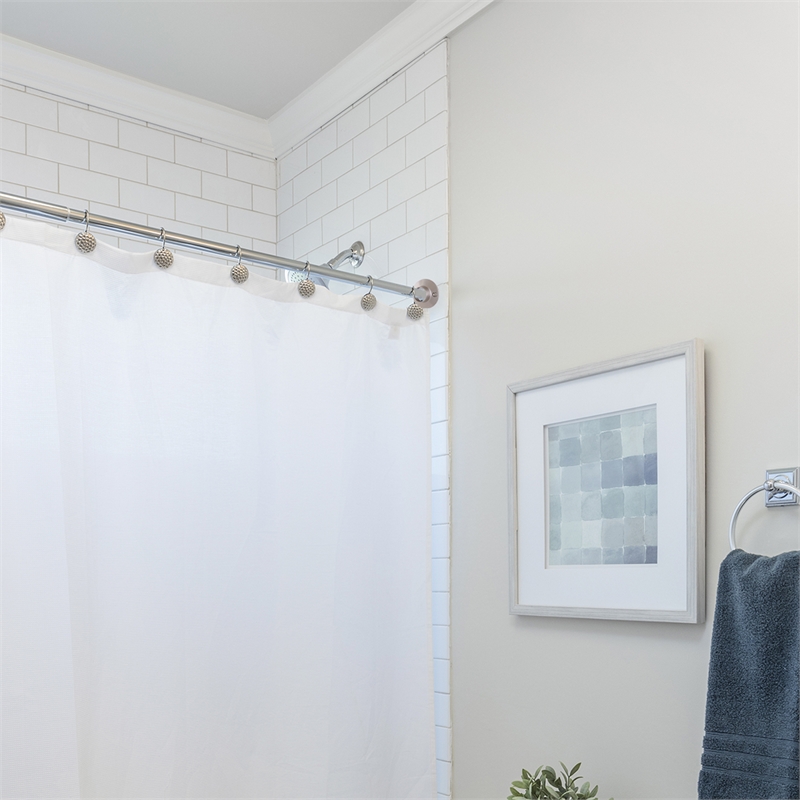 Bowery Hill 1-Inch Shower Rod Steel Mounting Bracket in Satin Nickel 5-Pack