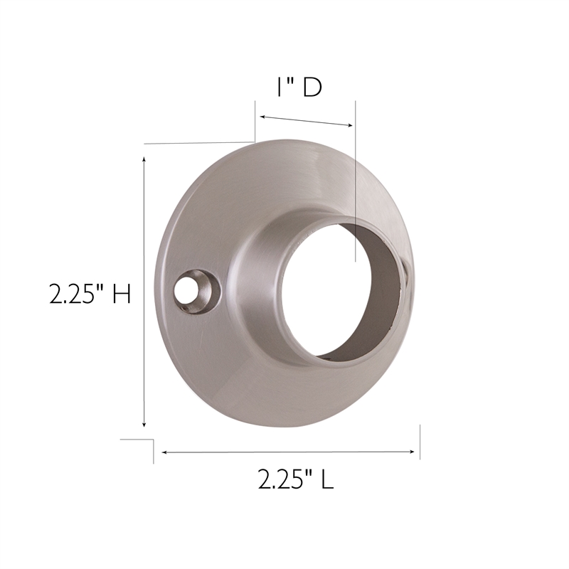 Bowery Hill 1-Inch Shower Rod Steel Mounting Bracket in Satin Nickel 5-Pack