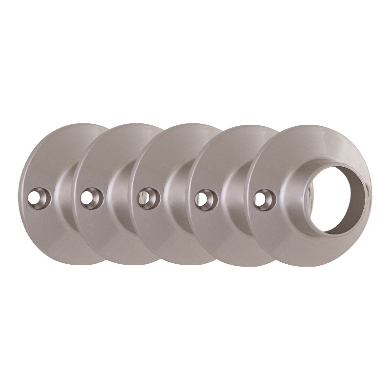 Bowery Hill 1-Inch Shower Rod Steel Mounting Bracket in Satin Nickel 5-Pack