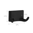 Bowery Hill Aluminum and Zinc Double Robe Metal Hook in Matte Black