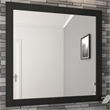 Bowery Hill 30-Inch Square Wood Bathroom Mirror in Matte Black