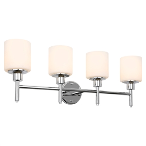 Bowery Hill 4-Light Stainless Steel Vanity Light in Polished Chrome