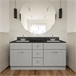 Bowery Hill 60-Inch Solid Wood Bathroom Vanity in Sherwin Williams Gray