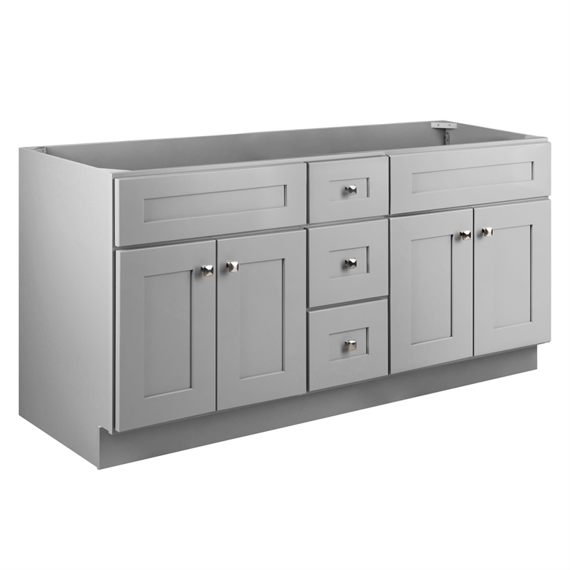 Bowery Hill 60-Inch Solid Wood Bathroom Vanity in Sherwin Williams Gray