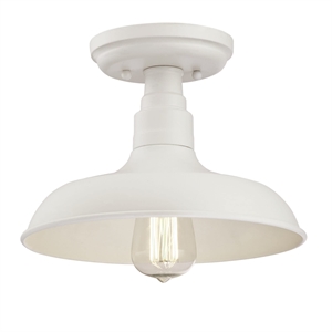 Bowery Hill 11-Inch Stainless Steel Ceiling Light in Antique White