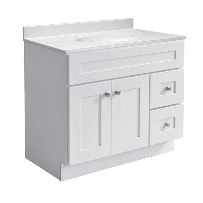 Bowery Hill 36-Inch Wood Bathroom Vanity in Sherwin Williams White