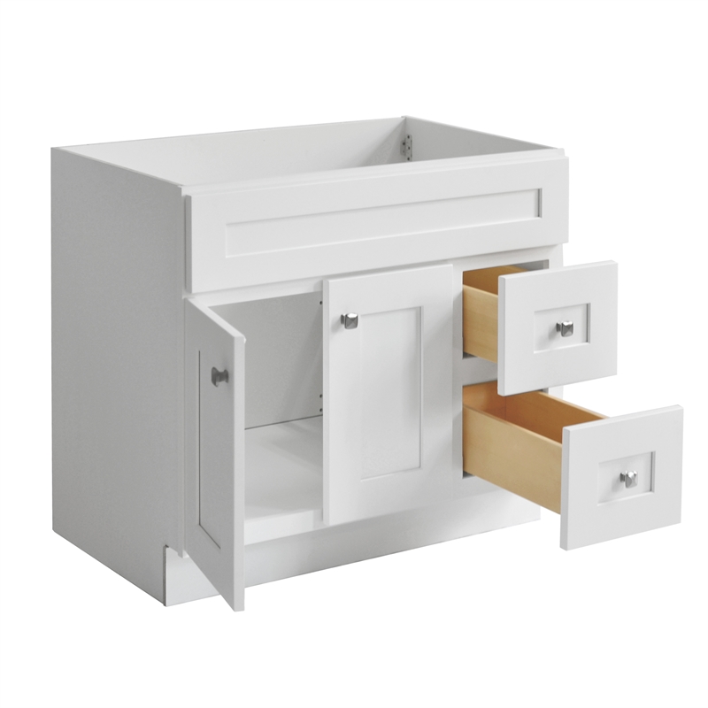 Bowery Hill 36-Inch Wood Bathroom Vanity in Sherwin Williams White