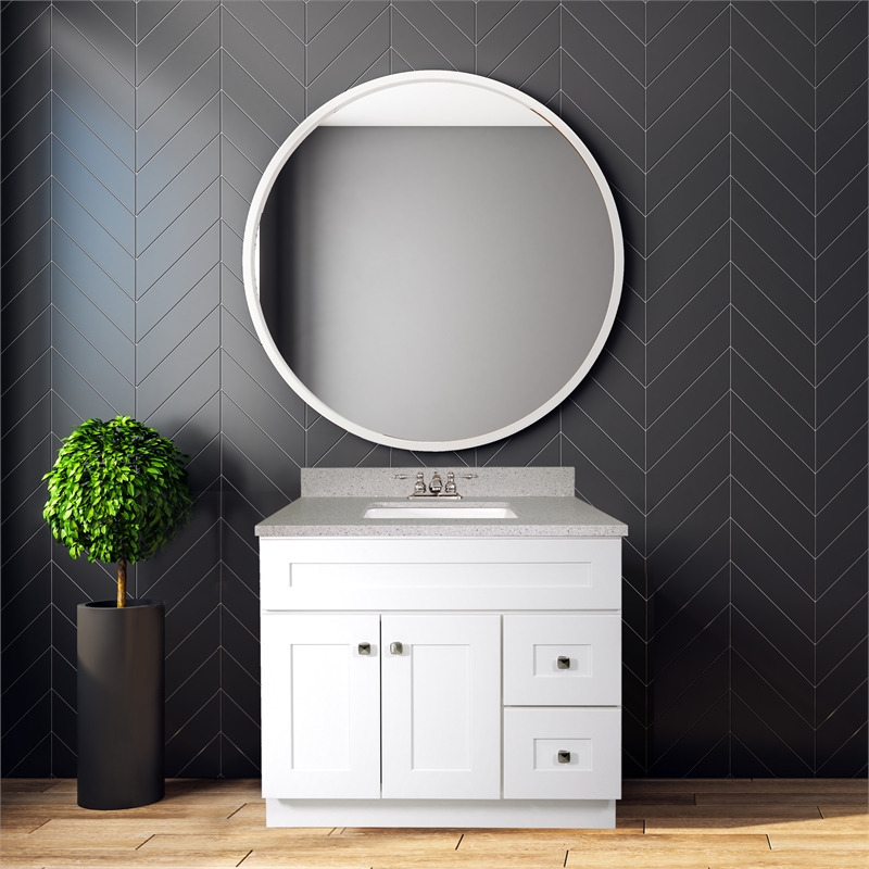 Bowery Hill 36-Inch Wood Bathroom Vanity in Sherwin Williams White