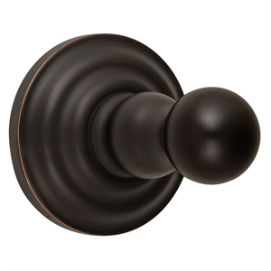 Bowery Hill Modern Brass and Zinc Single Robe Hook in Oil Rubbed Bronze
