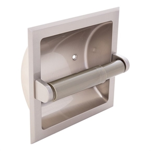 Bowery Hill Metal Recessed Toilet Paper Holder in Satin Nickel/Silver