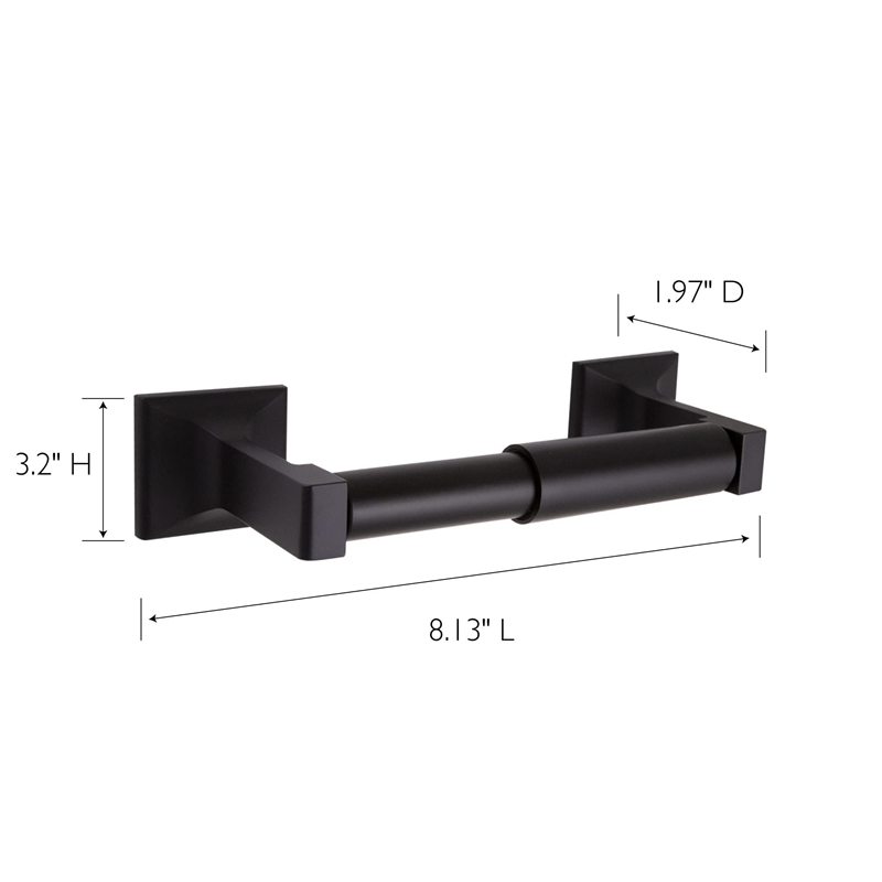 Bowery Hill 8-Inch Traditional Metal Toilet Paper Holder in Matte Black