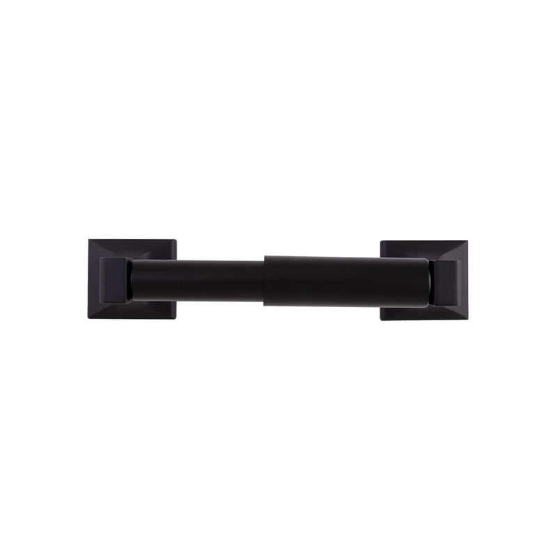 Bowery Hill 8-Inch Traditional Metal Toilet Paper Holder in Matte Black