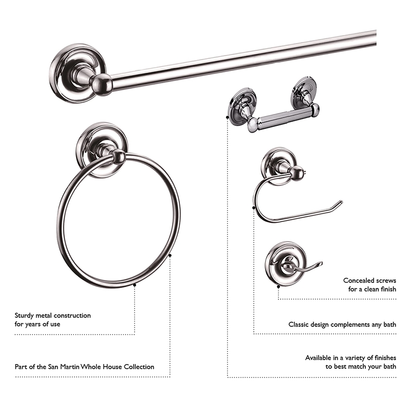 Bowery Hill 24-Inch Metal Towel Bar in Brushed Nickel/Silver