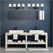 Bowery Hill 4-Light Stainless Steel Vanity Light in Matte Black