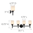 Bowery Hill 4-Light Stainless Steel Vanity Light in Matte Black