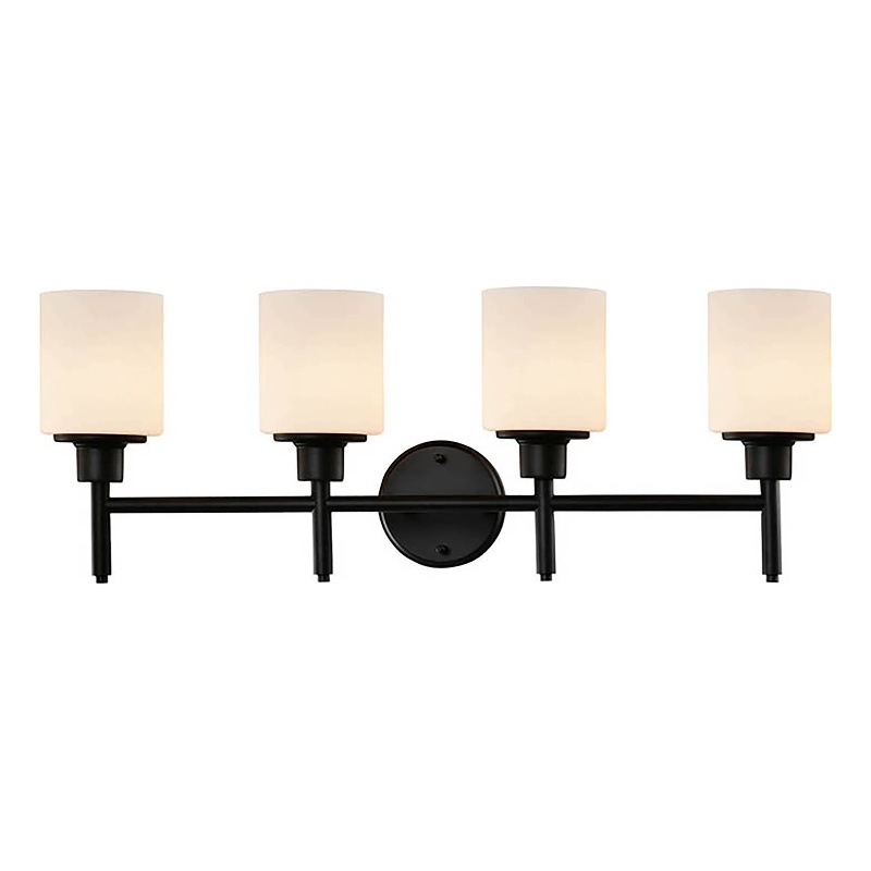 Bowery Hill 4-Light Stainless Steel Vanity Light in Matte Black
