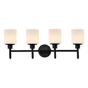 Bowery Hill 4-Light Stainless Steel Vanity Light in Matte Black