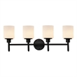 Bowery Hill 4-Light Stainless Steel Vanity Light in Matte Black