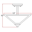 Bowery Hill 2-Light Stainless Steel Ceiling Light in Satin Nickel