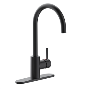 Bowery Hill Single Handle Metal Kitchen Faucet in Matte Black