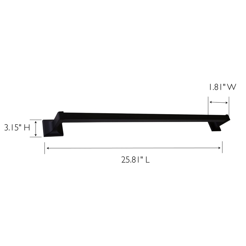 Bowery Hill 24-Inch Traditional Metal Towel Bar in Matte Black
