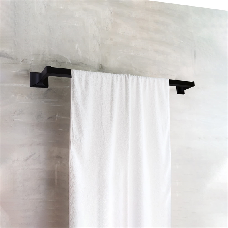 Bowery Hill 24-Inch Traditional Metal Towel Bar in Matte Black