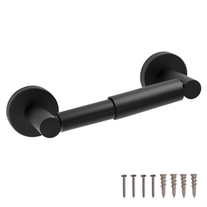 Bowery Hill Two-Post Metal Toilet Paper Holder in Matte Black