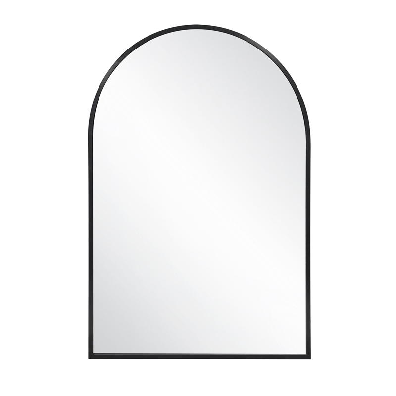 Bowery Hill Arched Wall Mirror with Black Frame 36x24 Inch 2-Pack