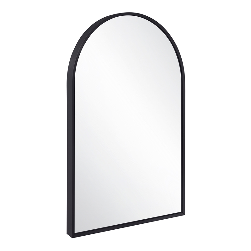 Bowery Hill Arched Wall Mirror with Black Frame 36x24 Inch 2-Pack