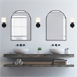 Bowery Hill Arched Wall Mirror with Black Frame 36x24 Inch 2-Pack