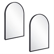 Bowery Hill Arched Wall Mirror with Black Frame 36x24 Inch 2-Pack
